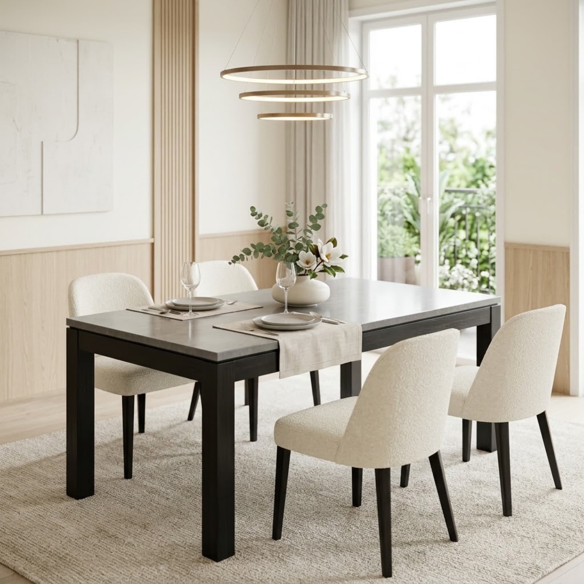 1.5 x 0.9m Pine Black Dining Table
