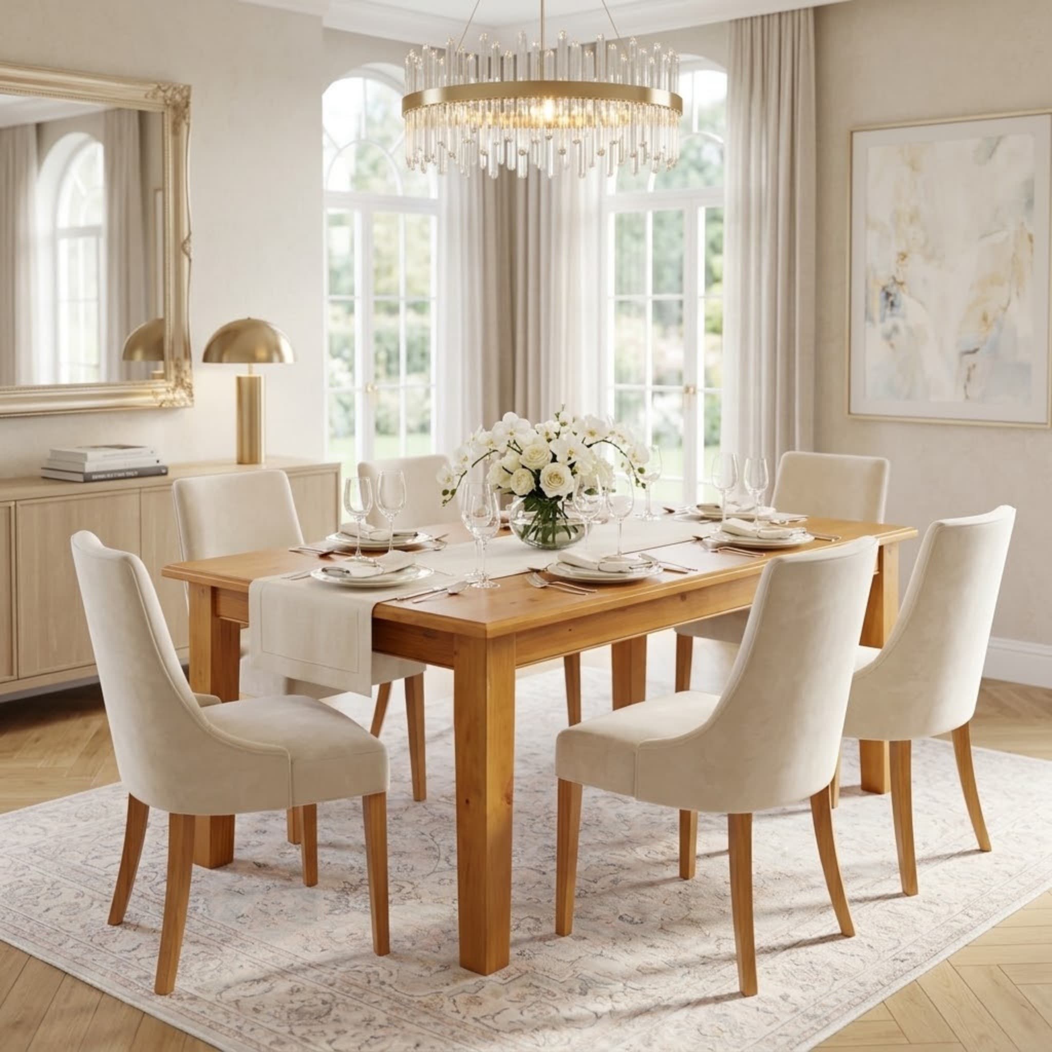 1.8m Rustic #8276 Wooden Dining Table (Colour same as Felton)