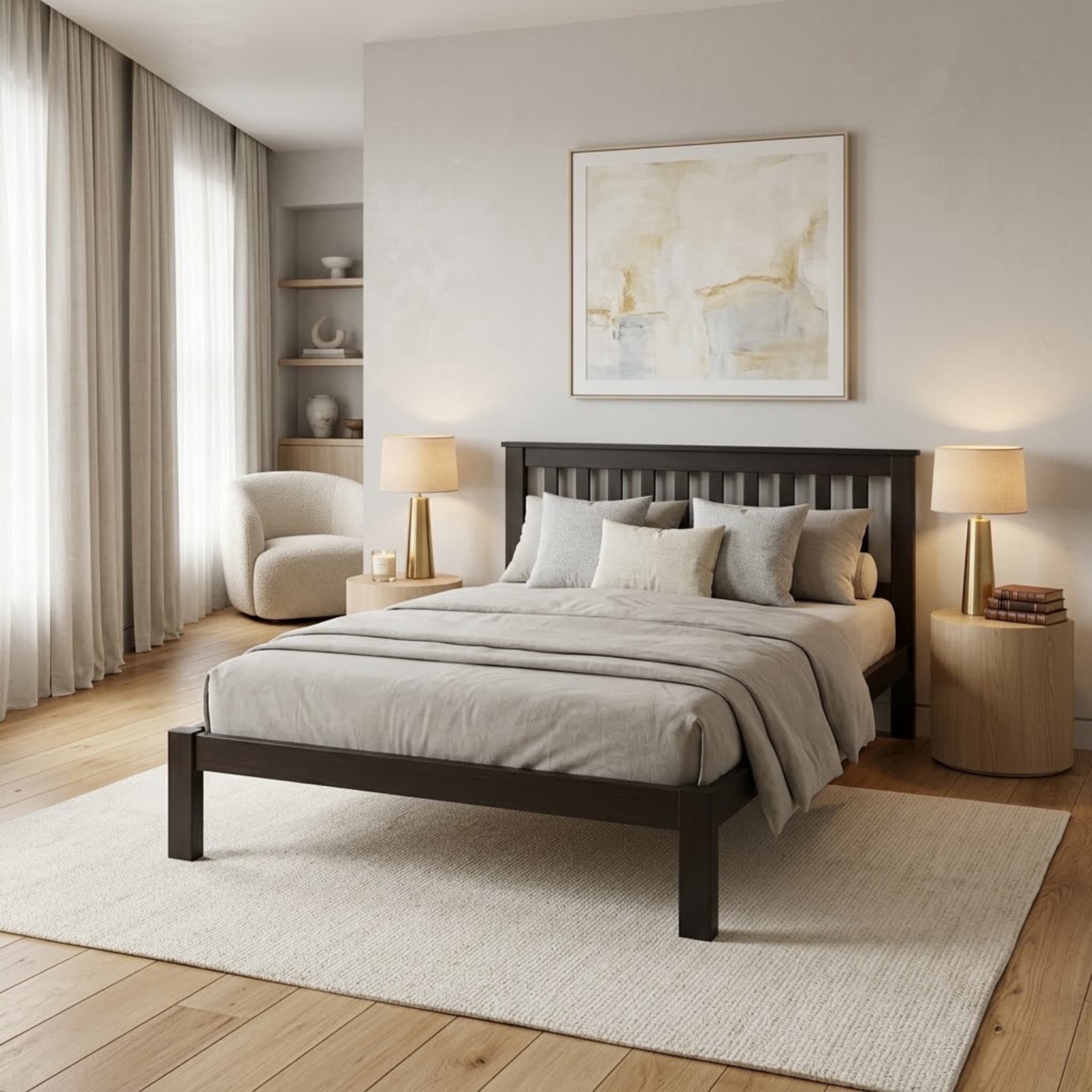 Black Classic Double Bed + Mattress Bundle