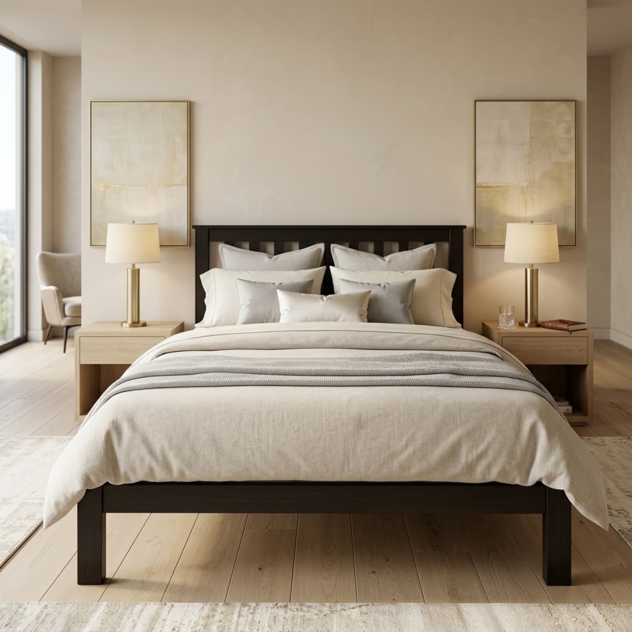 Black Classic King Bed + Mattress Bundle