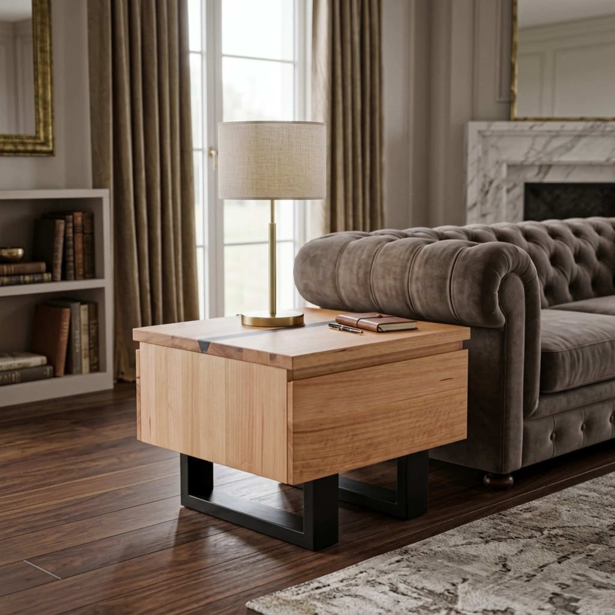 Katania 1 Drawer Lamp Table 0.6m