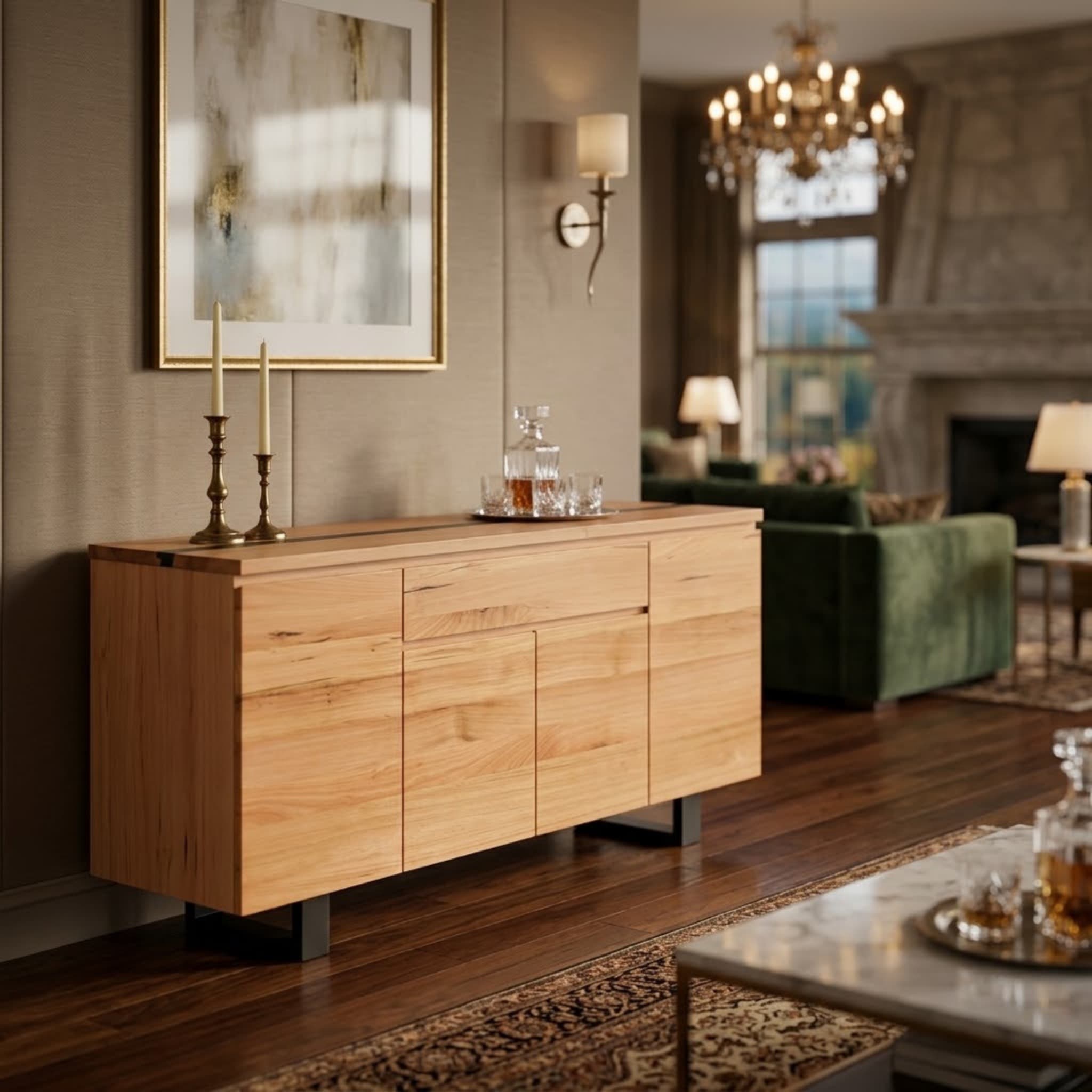 Katania 4 Door 1 Drawer Buffet Table 2m