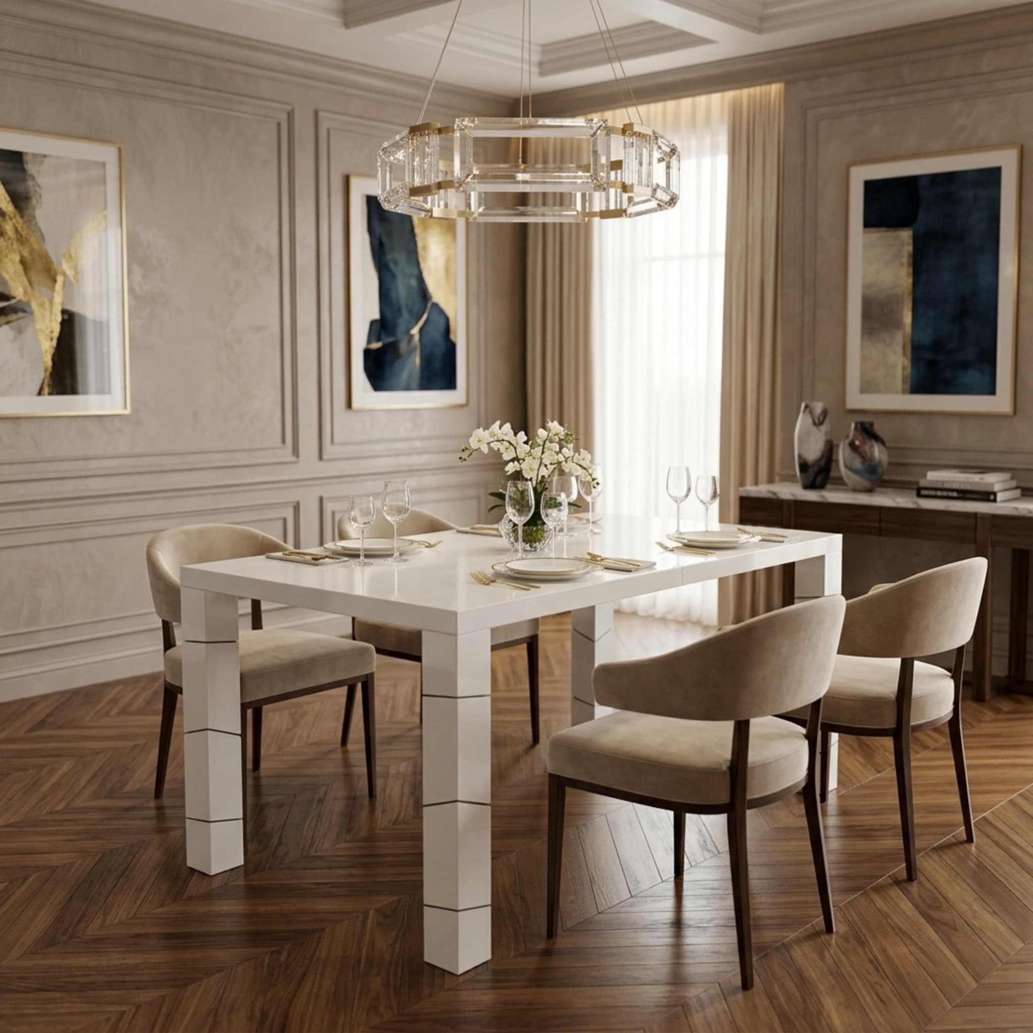Mona White Dining Table 1500 x 850mm MDF