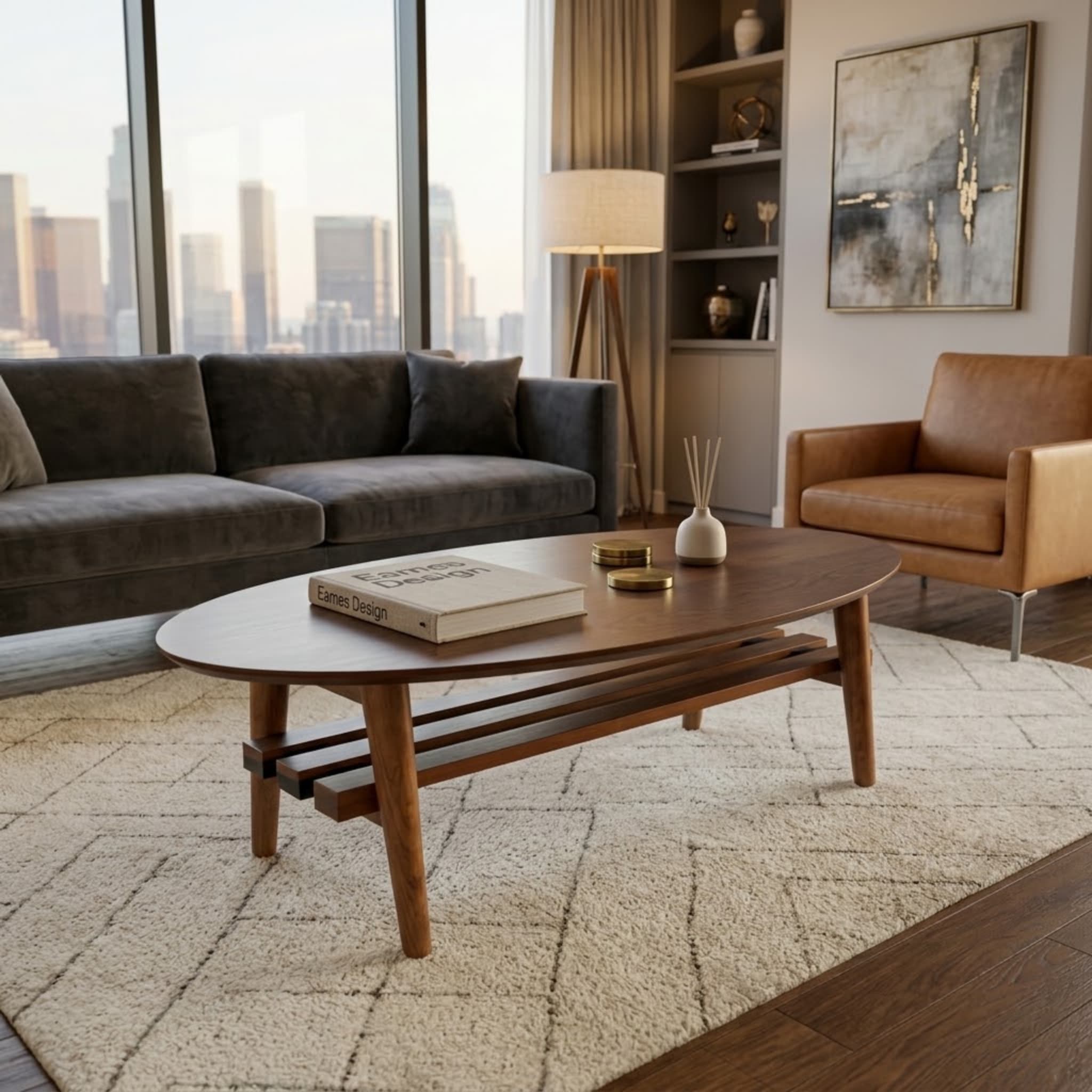 Sally Wooden Coffee Table Walnut