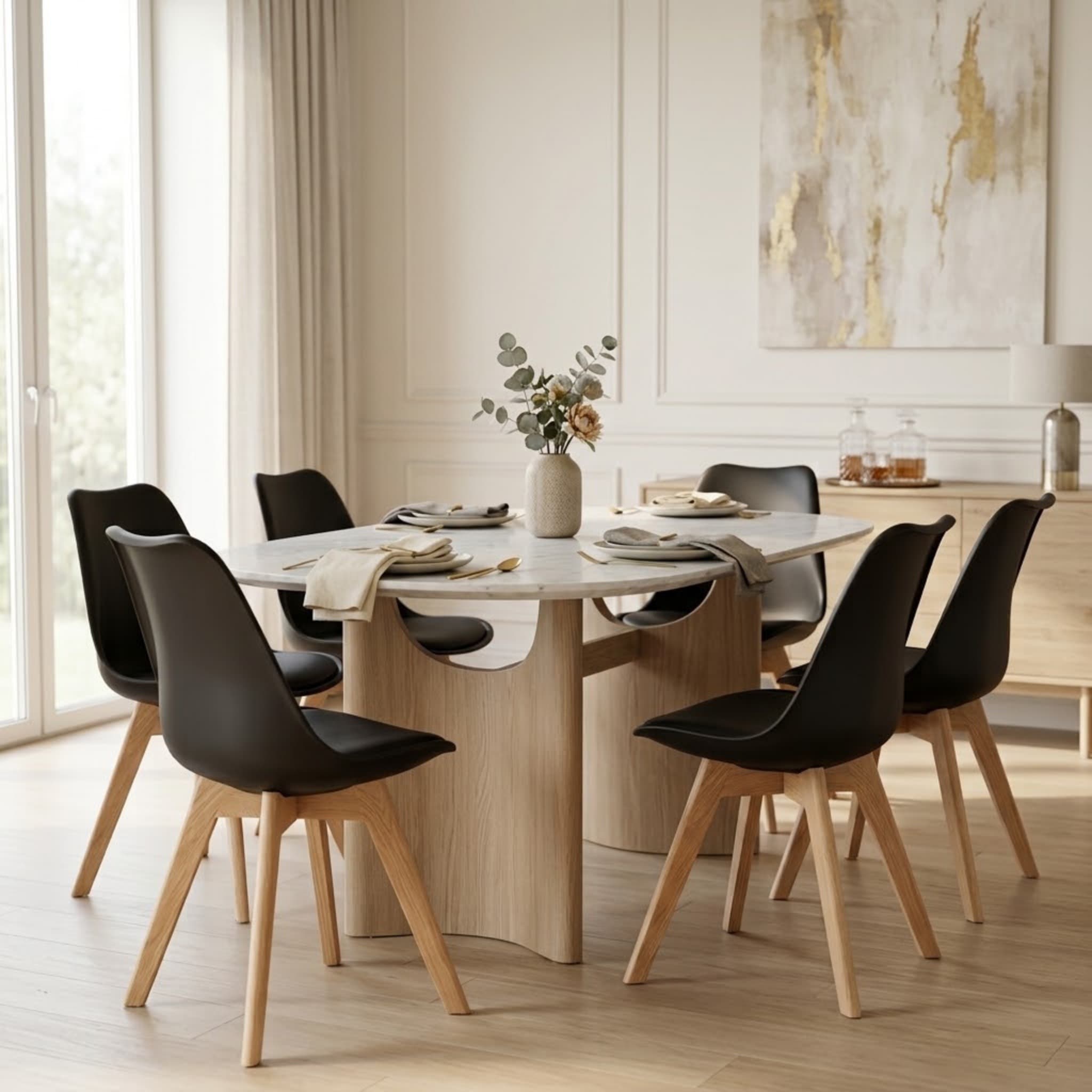 Sonia Dining Chair Black – Set of 4