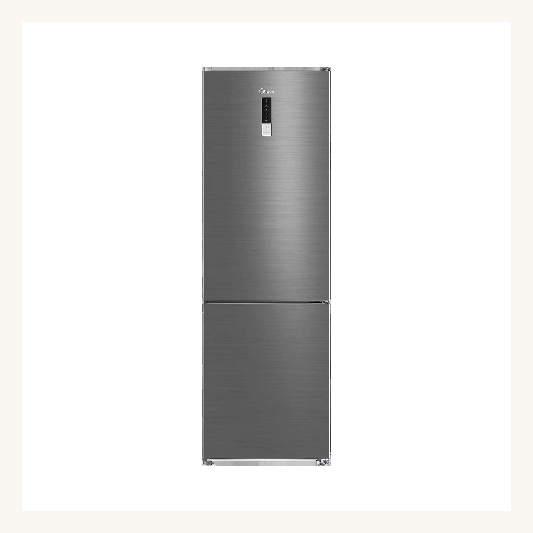 Midea 309L Bottom Mount Fridge Freezer Grey Stainless Steel