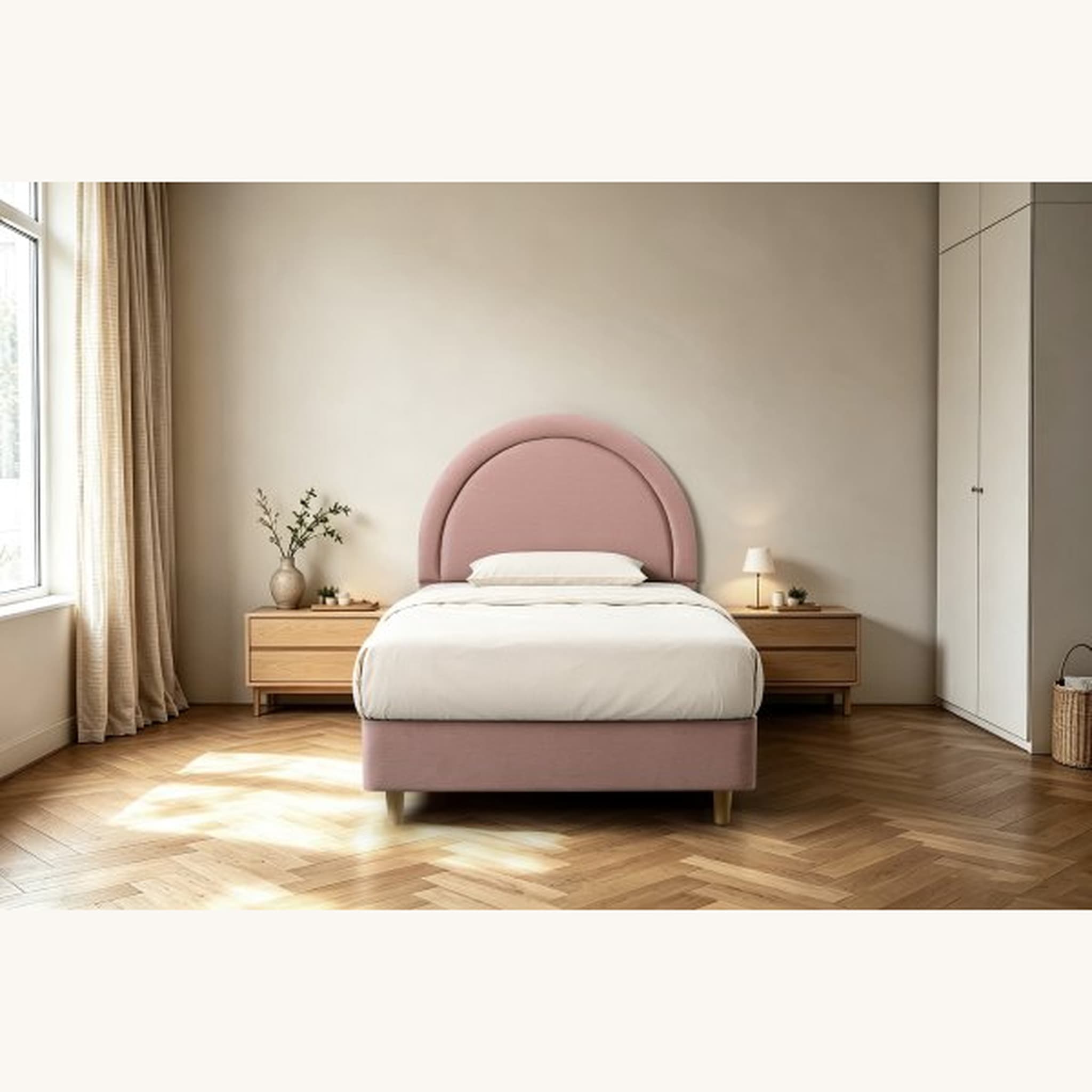 Mila Fully Upholstered Bed + Mattress Bundle alternate view