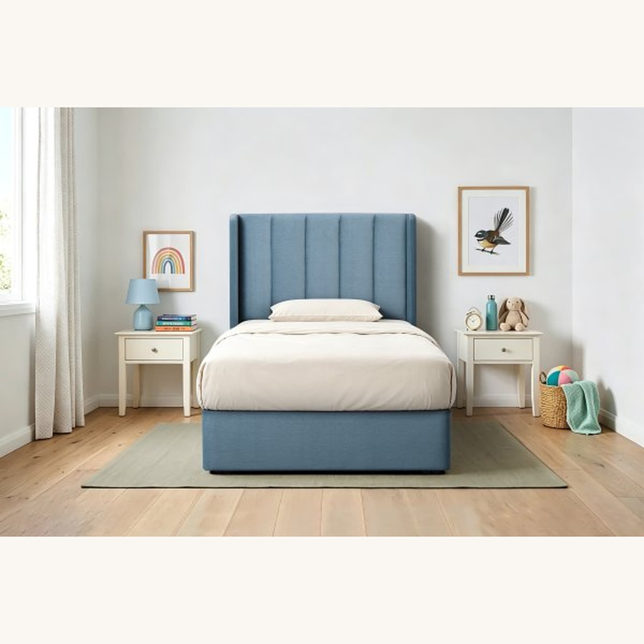 Theo Fully Upholstered Bed + Mattress Bundle alternate view