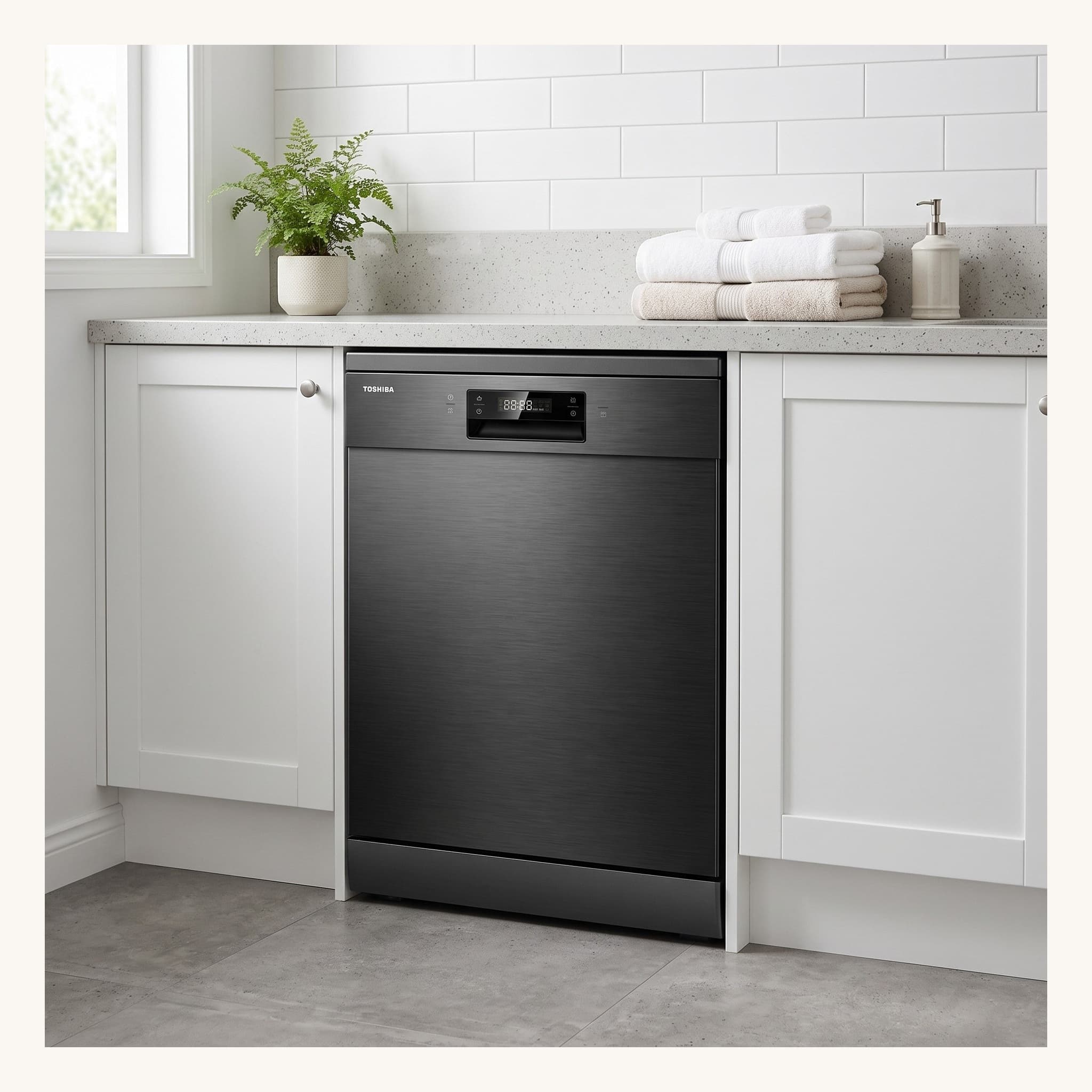 Toshiba DW-15F3(BS)-NZ dishwasher Black With Auto Open & UV light