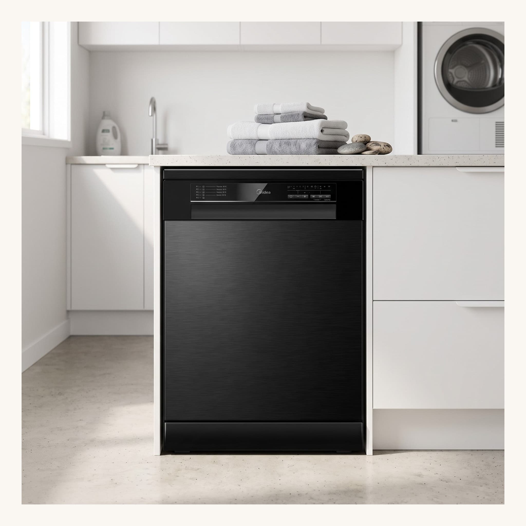 Midea 14 Place settings dishwasher Black Steel