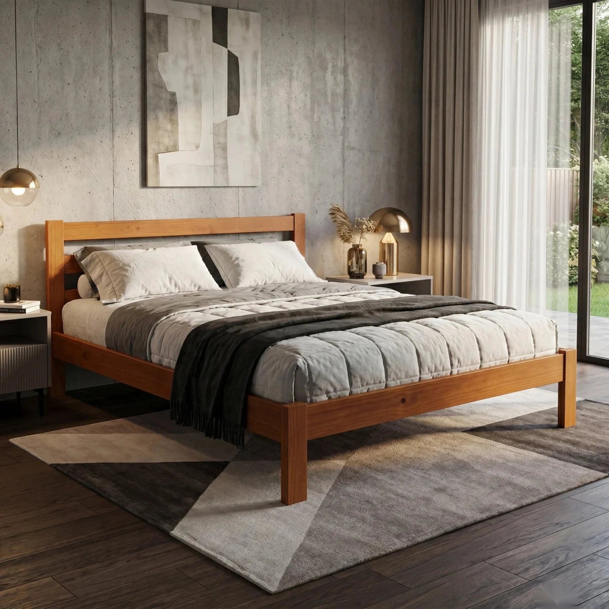 Black Tina Queen Bed + Mattress Bundle