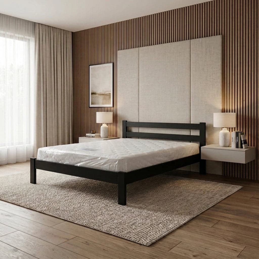 Black Tina Single Bed + Mattress Bundle alternate view