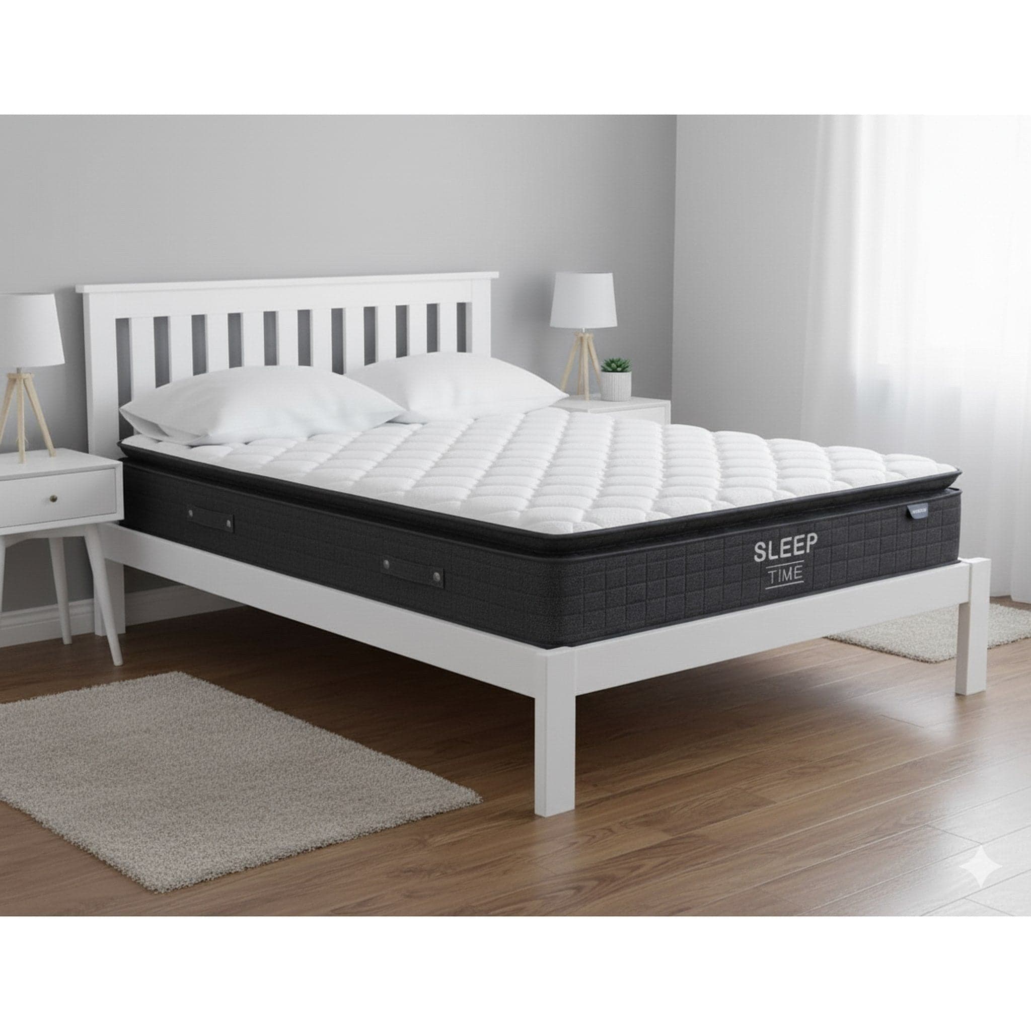 Black Classic King Bed + Mattress Bundle alternate view
