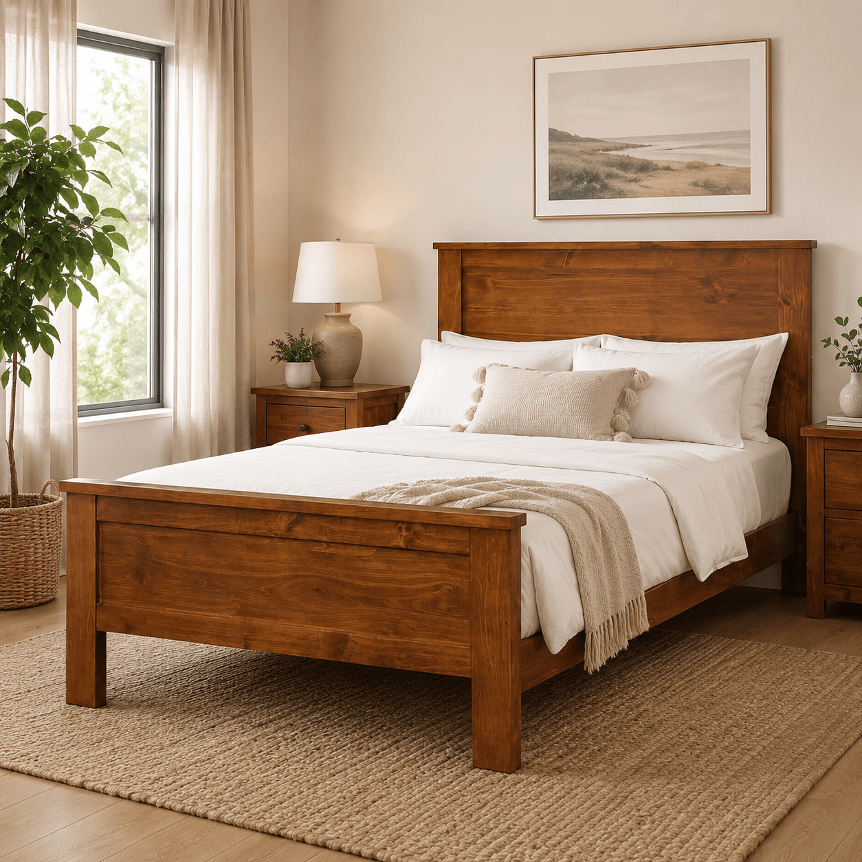 Master Queen Bed Warm Honey + Mattress Bundle alternate view