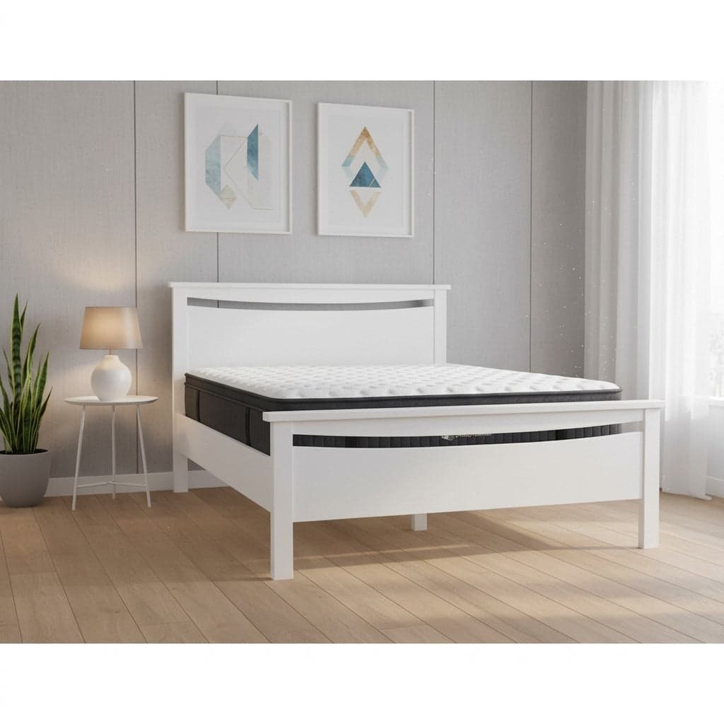 Patty Queen Bed Frame (White) + Mattress Bundle alternate view