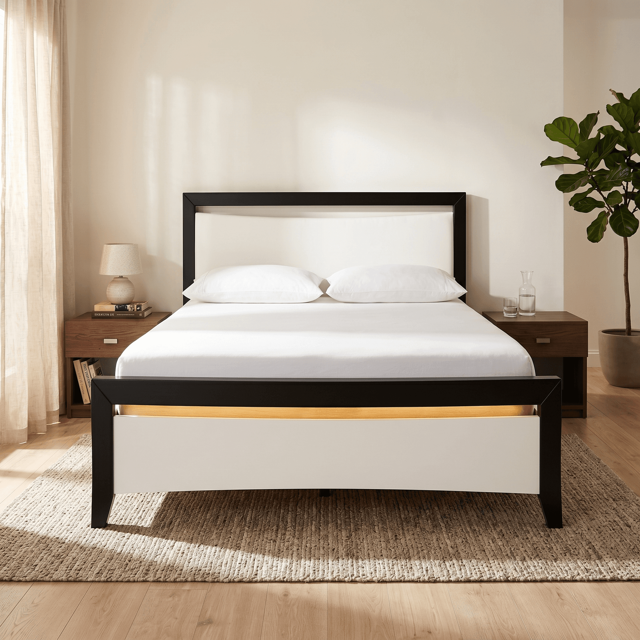 Patrick Queen Bed Frame (Black/white) + Mattress Bundle