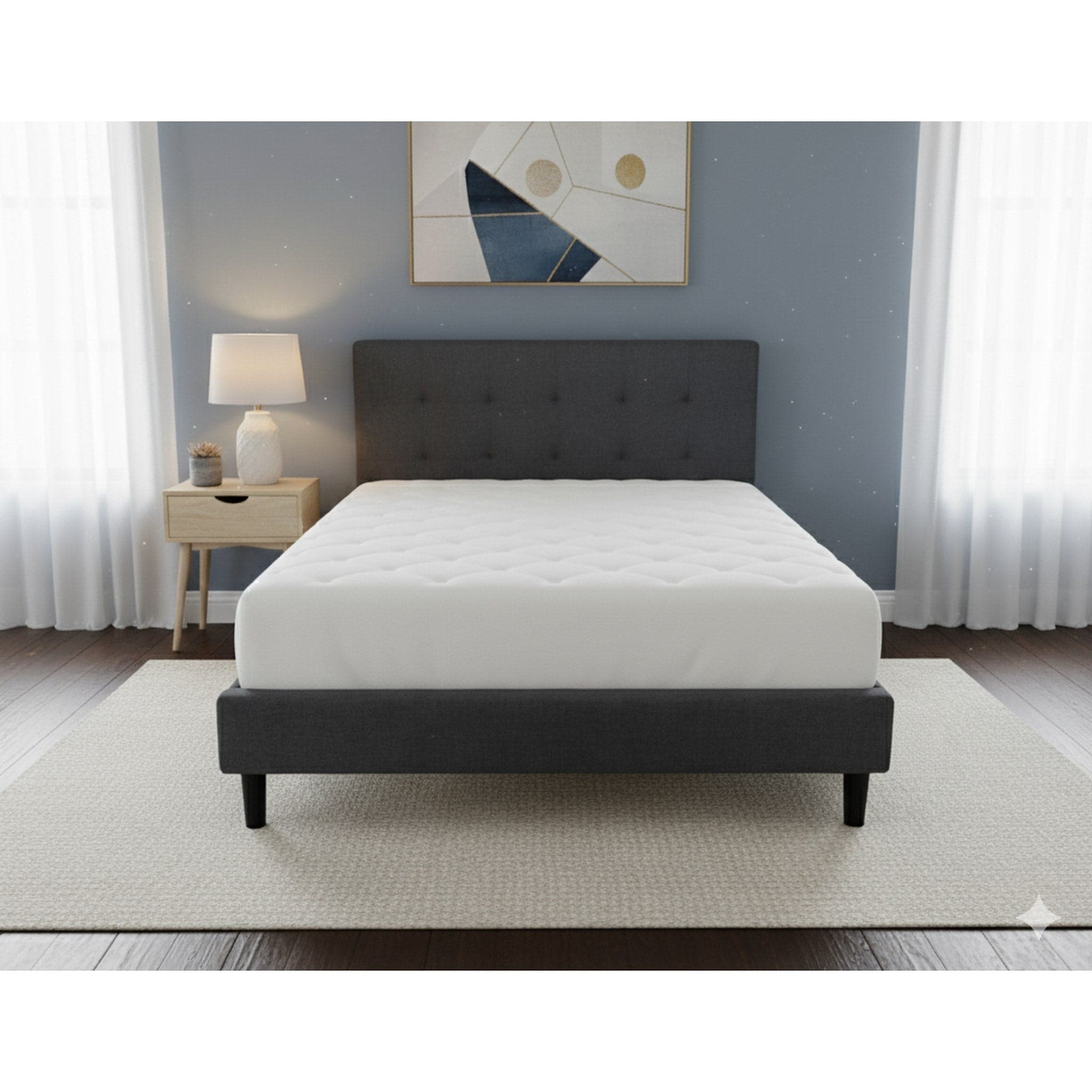 Shirley King Single Bed Grey + Mattress Bundle alternate view