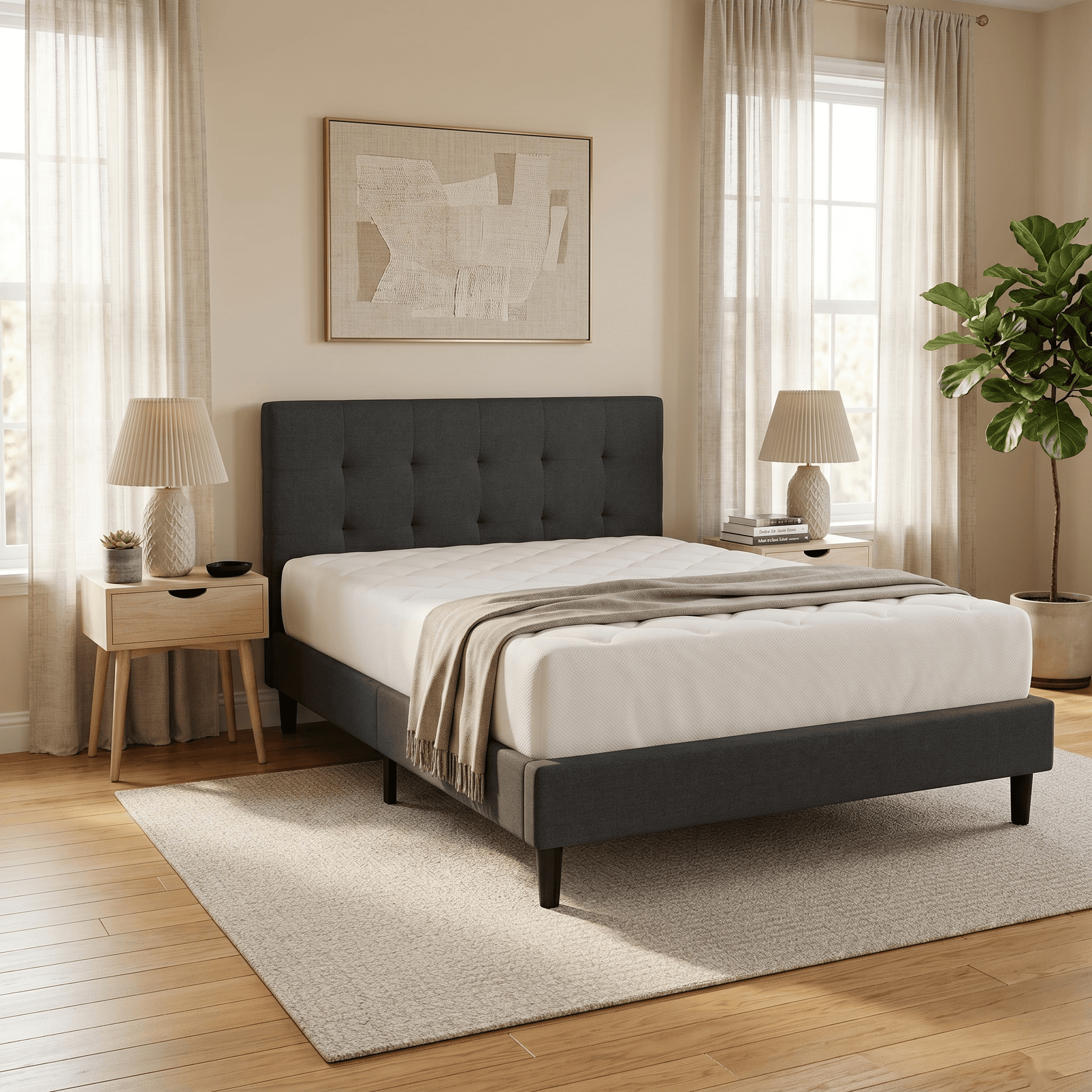 Shirley Single Bed Grey + Mattress Bundle
